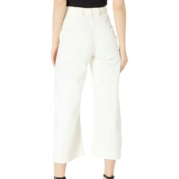 Free People Cream Wide-Leg Cropped Jeans - Picture 5 of 13